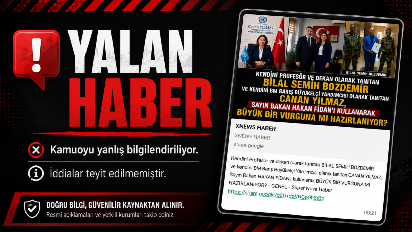 Yalan haber ve yanıltıcı iddialara karşı kamuoyu doğrulama manşet görseli